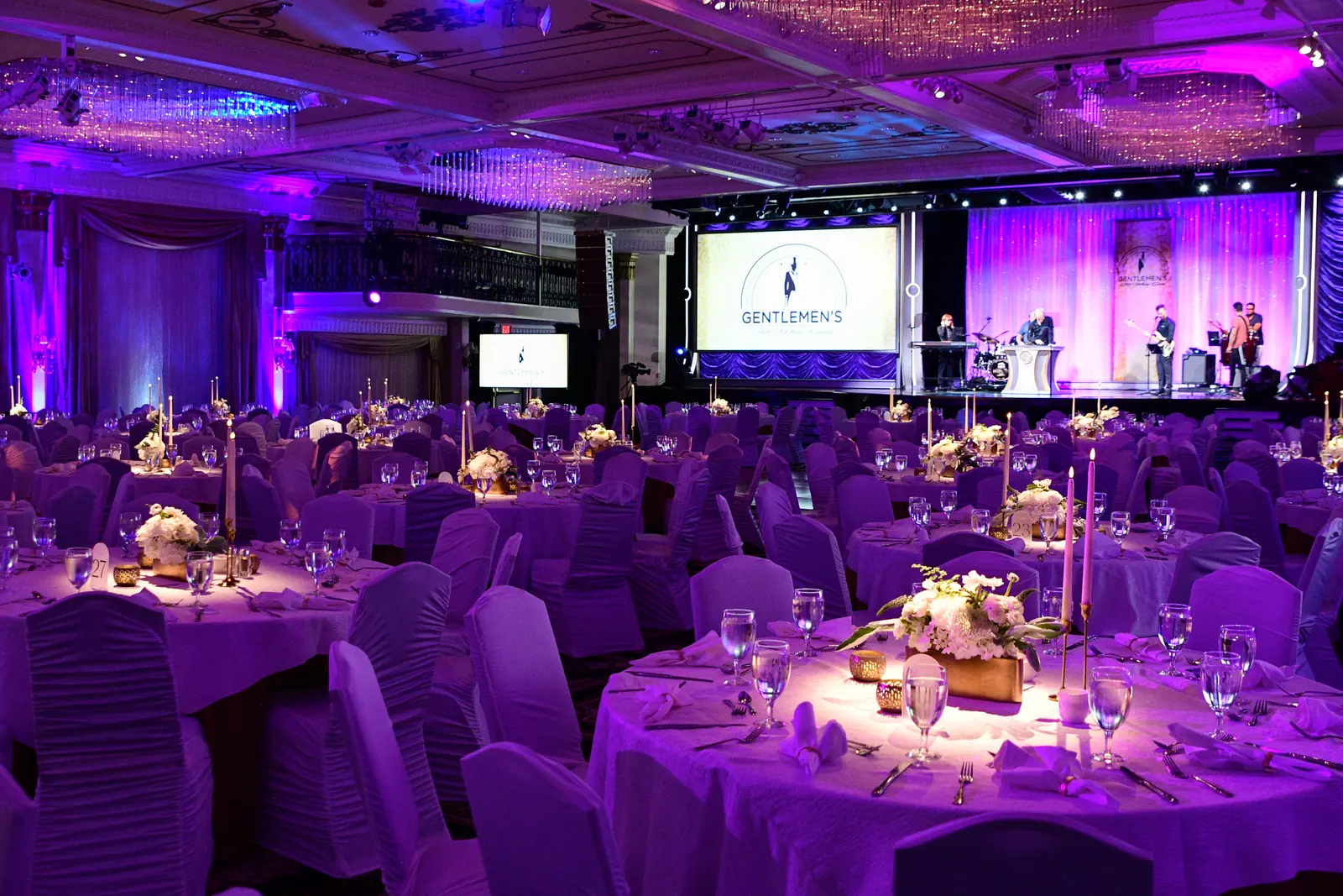 Evening gala with purple lighting